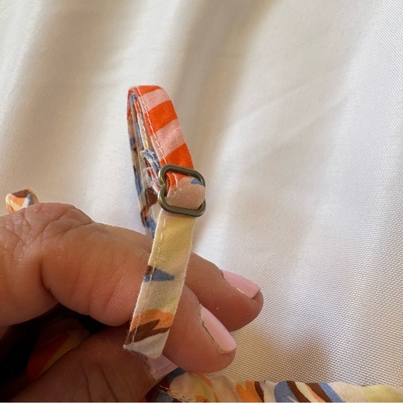 Anthropologie XL Pink Blue Red Floral Print Crop Tank Top Vacation Resort - Picture 2 of 13